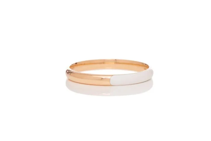Women Bracelets Gabriela Hearst Vitreous Ivory Enamel and 18K Gold Bangle