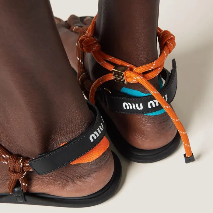 Women Bracelets Miu Miu Cord And Nylon Bracelet Orange Women Bracelets Miu Miu Cord And Nylon Bracelet Orange