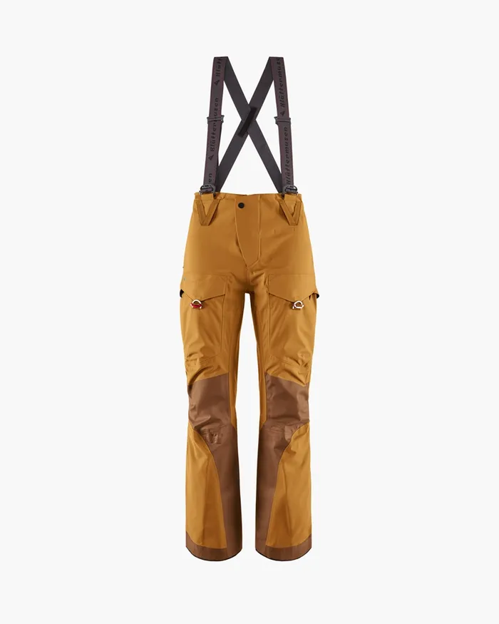 Women Brage 20 Salopette Waterproof Shell Pants Mustard Klttermusen Waterproof Pants
