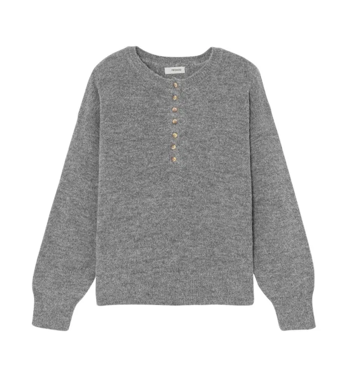 Women Button Front Jumper 8211 Light Grey Promod Jumpers And Cardigans Women Button Front Jumper 8211 Light Grey Promod Jumpers And Cardigans