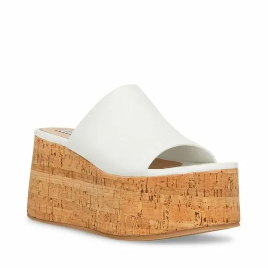 Women CALYSTA WHITE LEATHER White Leather Steve Madden Sandals Women CALYSTA WHITE LEATHER White Leather Steve Madden Sandals