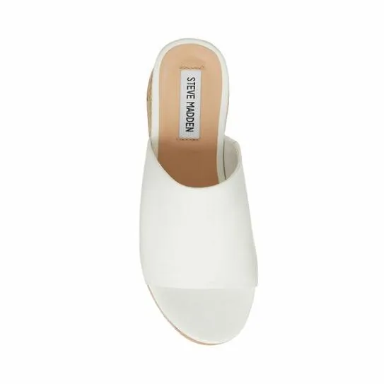 Women CALYSTA WHITE LEATHER White Leather Steve Madden Sandals Women CALYSTA WHITE LEATHER White Leather Steve Madden Sandals