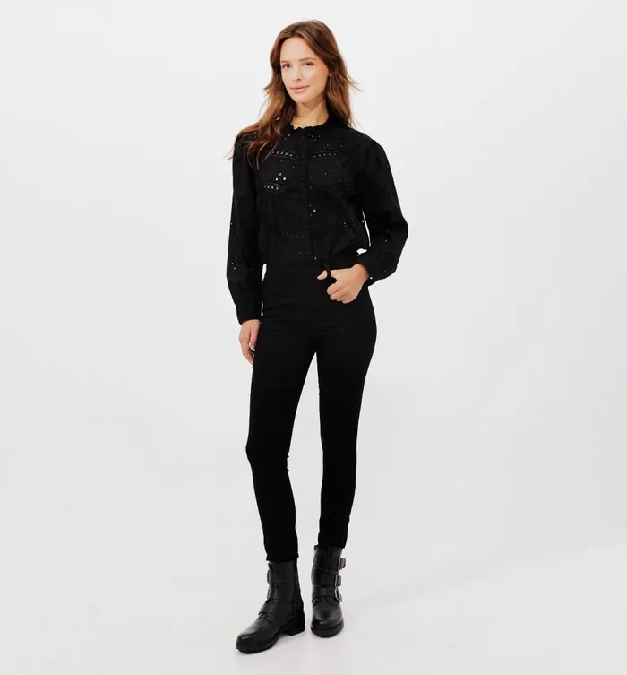 Women Canvas Jeggings 8211 Black Promod Jeans