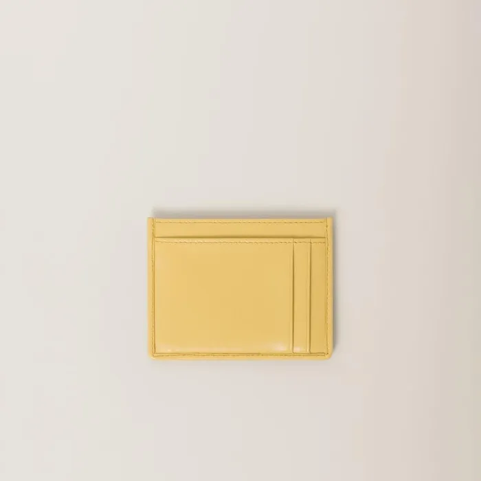 Women Card Holders Miu Miu Matelass Nappa Leather Card Holder Pineapple Women Card Holders Miu Miu Matelass Nappa Leather Card Holder Pineapple