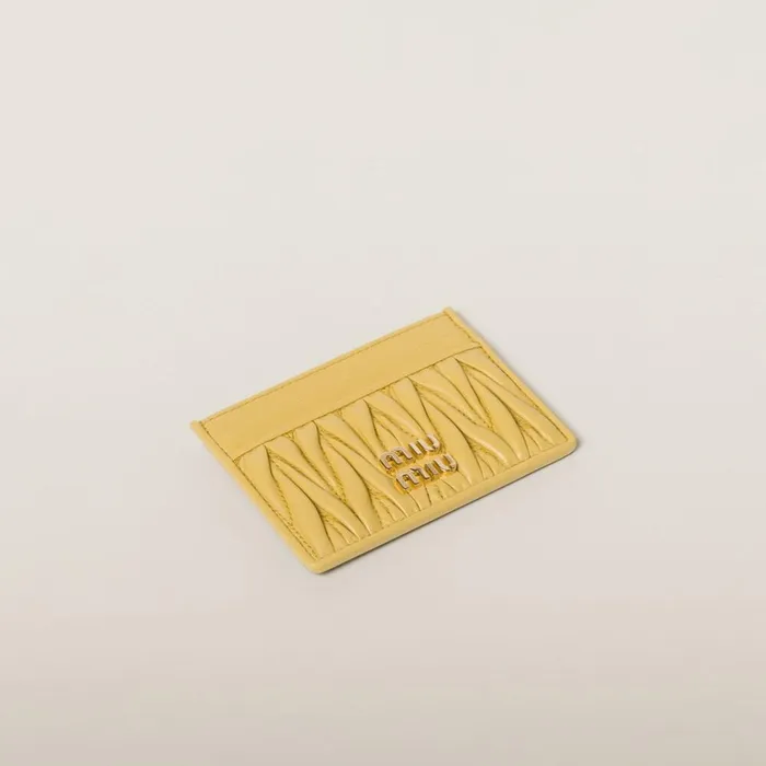 Women Card Holders Miu Miu Matelass Nappa Leather Card Holder Pineapple Women Card Holders Miu Miu Matelass Nappa Leather Card Holder Pineapple