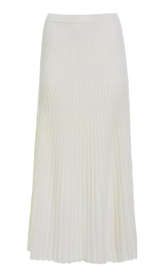 Women Cardigans Gabriela Hearst Aurora Knit Skirt In Ivory Merino Wool
