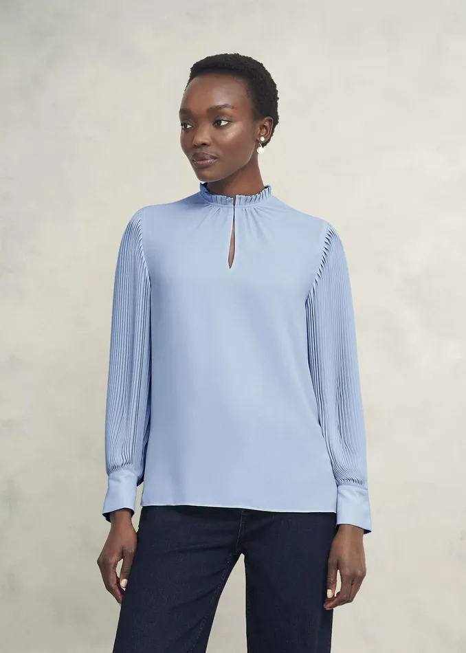 Women Carrie Blouse Powder Blue Hobbs Tops