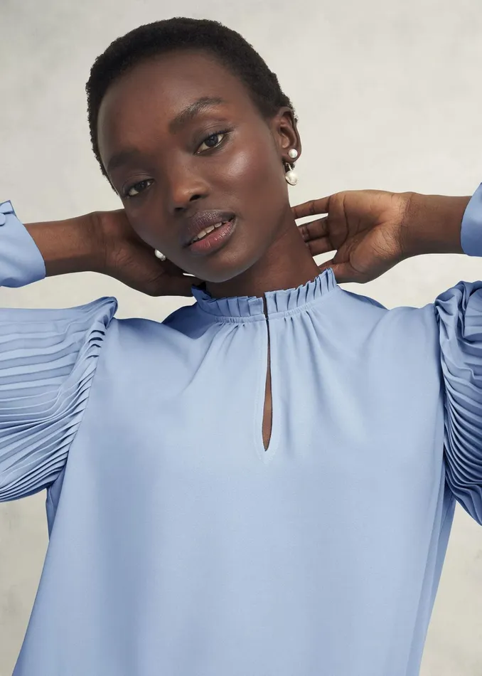 Women Carrie Blouse Powder Blue Hobbs Tops