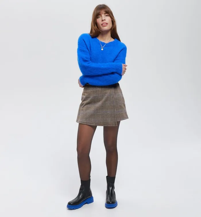 Women Checked Skirt Shorts 8211 Multicolour Checks Promod Skirts