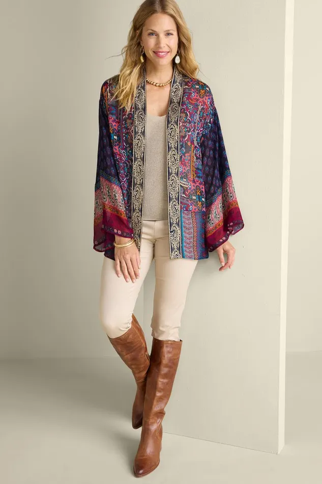 Women Cindra Topper Autumnal Patchwork Multi Soft Surroundings Toppers Women Cindra Topper Autumnal Patchwork Multi Soft Surroundings Toppers