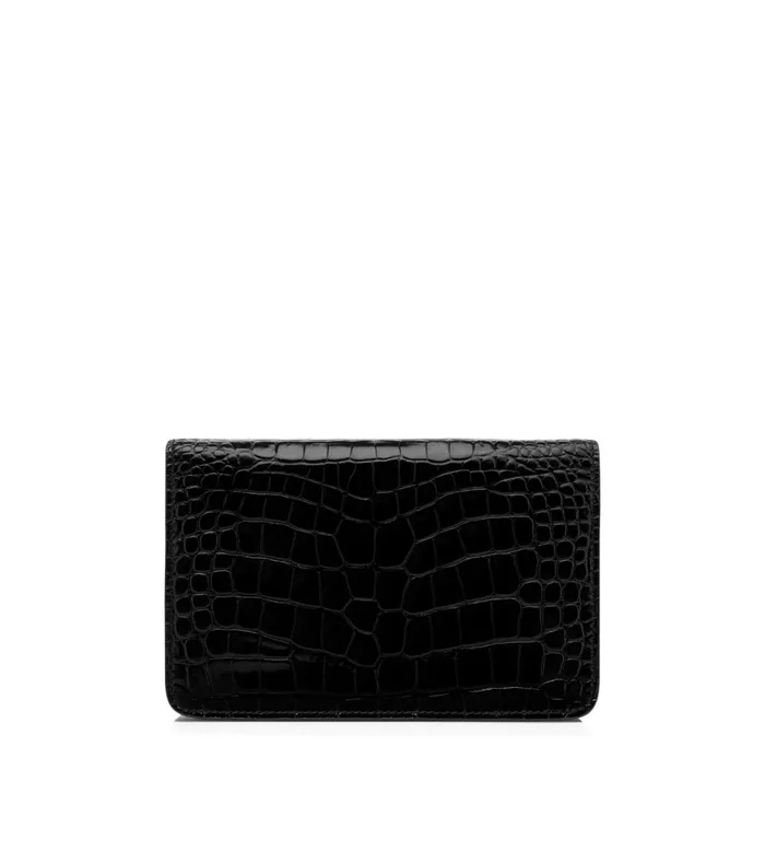 Women Clutches Tom Ford Stamped Crocodile Leather Whitney Small Shoulder Bag Black Women Clutches Tom Ford Stamped Crocodile Leather Whitney Small Shoulder Bag Black