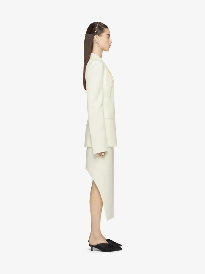 Women Coats and Jackets Givenchy Slim Fit Jacket In Wool And Mohair With Satin Collar Ecru