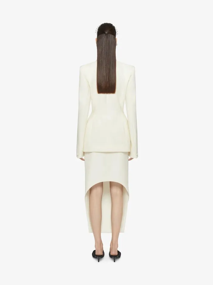 Women Coats and Jackets Givenchy Slim Fit Jacket In Wool And Mohair With Satin Collar Ecru