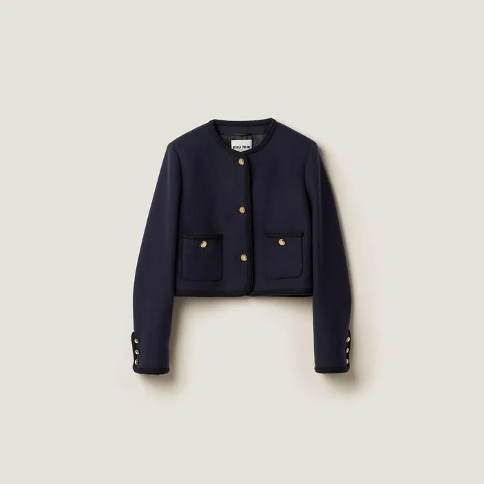 Women Coats And Jackets Miu Miu Singlebreasted Cloth Jacket Navy