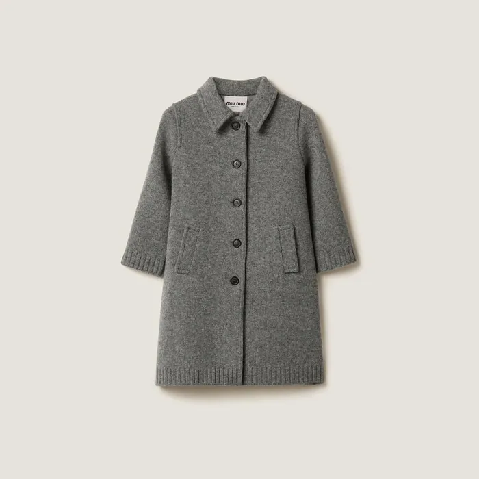 Women Coats And Jackets Miu Miu Wool Cardigan Grey