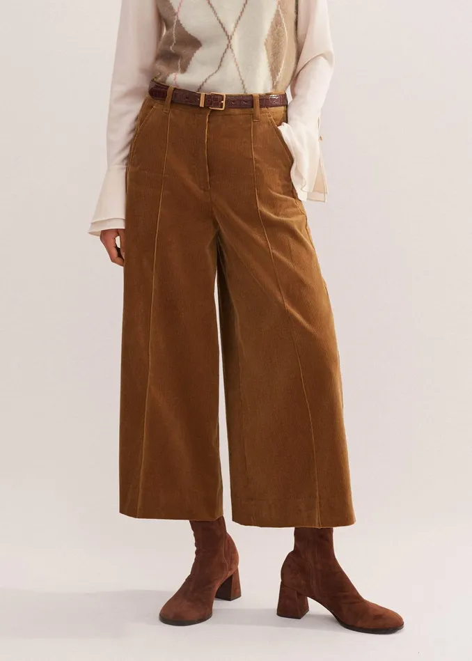 Women Cord Culotte Caramel MEEM