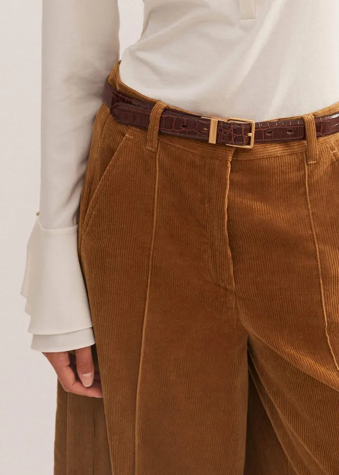 Women Cord Culotte Caramel MEEM