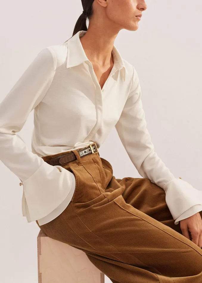 Women Cord Culotte Caramel MEEM