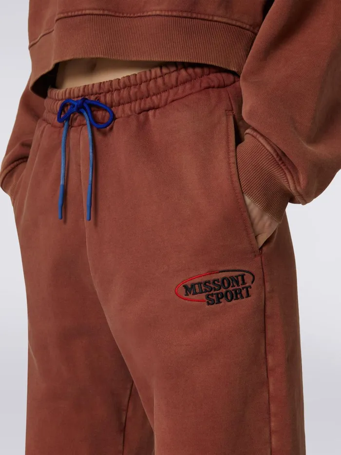 Women Cotton Blend Joggers With Logo Rust Missoni Sport