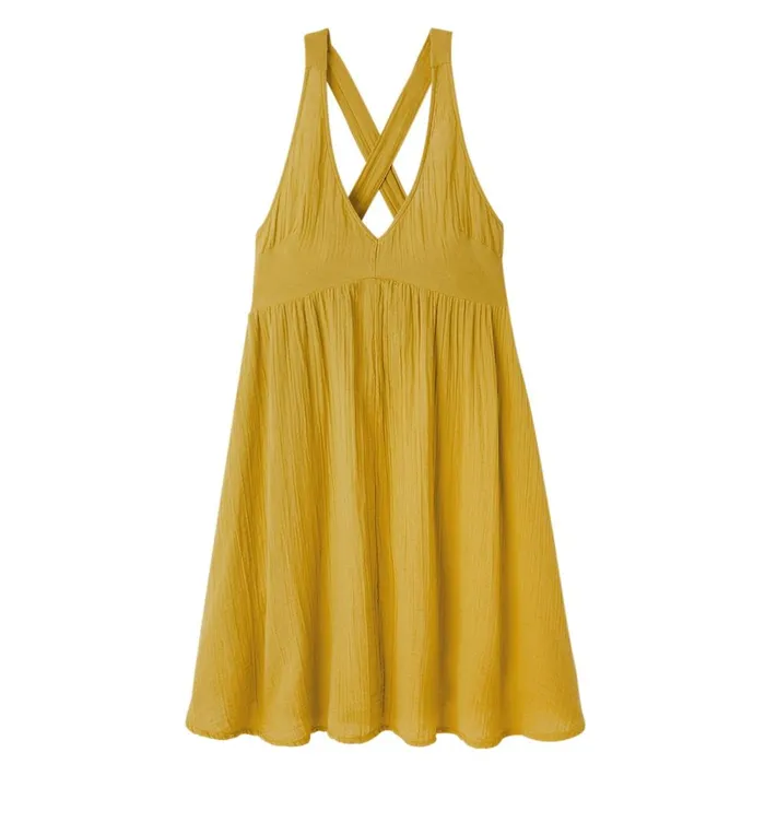 Women Cotton Gauze LowBack Dress 8211 Anise Green Promod Dresses Women Cotton Gauze LowBack Dress 8211 Anise Green Promod Dresses