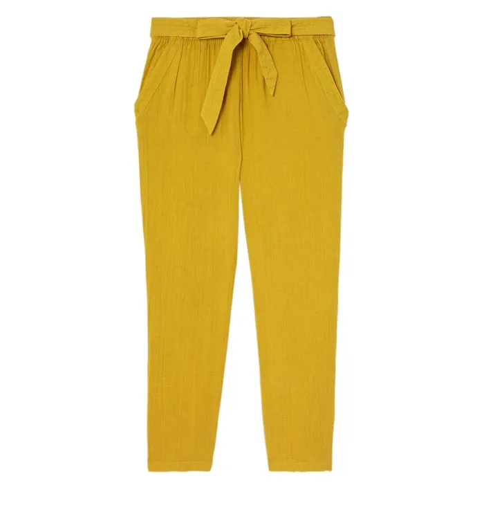 Women Cotton Gauze Trousers 8211 Anis Moyen Promod Trousers Women Cotton Gauze Trousers 8211 Anis Moyen Promod Trousers