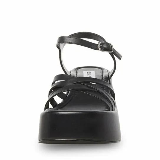 Women CRAZY30 BLACK LEATHER Black Leather Steve Madden Sandals Women CRAZY30 BLACK LEATHER Black Leather Steve Madden Sandals