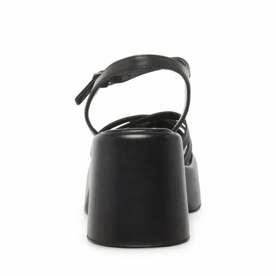 Women CRAZY30 BLACK LEATHER Black Leather Steve Madden Sandals Women CRAZY30 BLACK LEATHER Black Leather Steve Madden Sandals