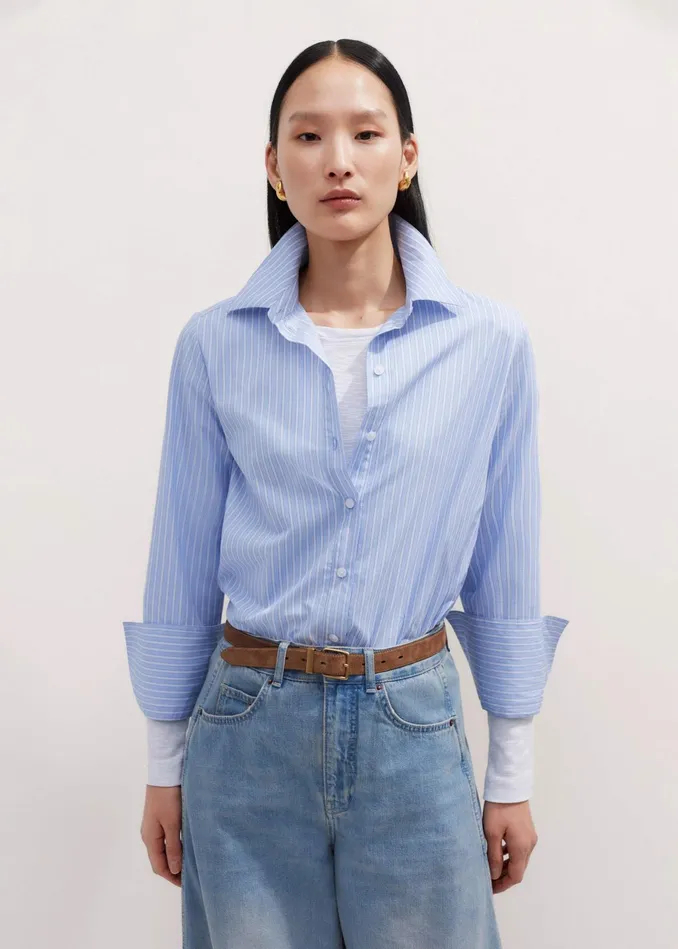 Women Crew Neck Long Sleeve Tee Bright White MEEM