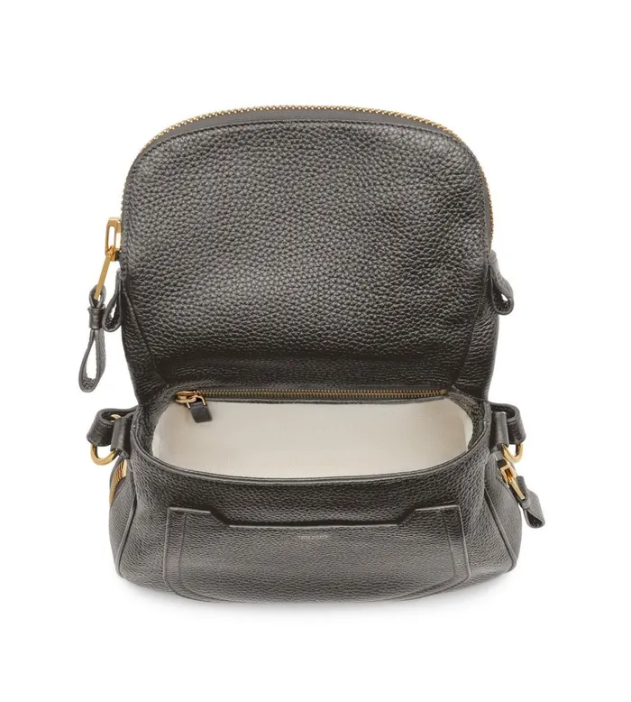 Women Cross Body Bags Tom Ford Grain Leather Jennifer Medium Double Strap Bag Graphite Women Cross Body Bags Tom Ford Grain Leather Jennifer Medium Double Strap Bag Graphite