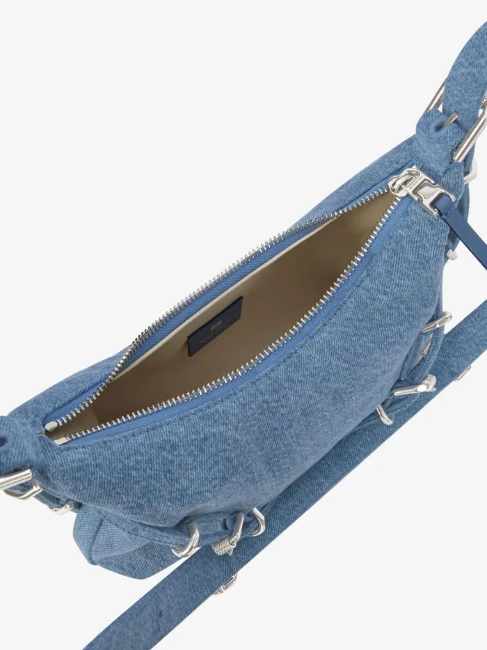 Women Crossbody Bags Givenchy Mini Voyou Bag In Denim Medium Blue Women Crossbody Bags Givenchy Mini Voyou Bag In Denim Medium Blue