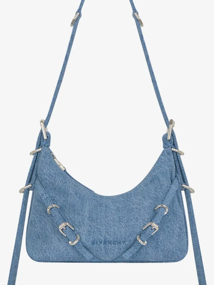 Women Crossbody Bags Givenchy Mini Voyou Bag In Denim Medium Blue Women Crossbody Bags Givenchy Mini Voyou Bag In Denim Medium Blue