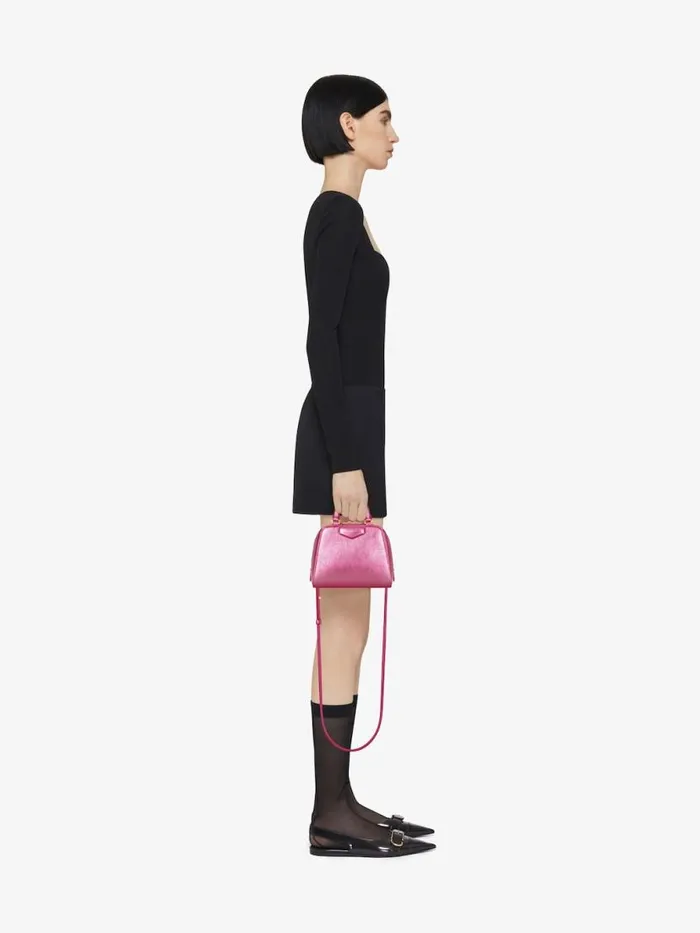 Women Crossbody Bags Givenchy Nano Antigona Cube Bag In Laminated Leather Raspberry Women Crossbody Bags Givenchy Nano Antigona Cube Bag In Laminated Leather Raspberry