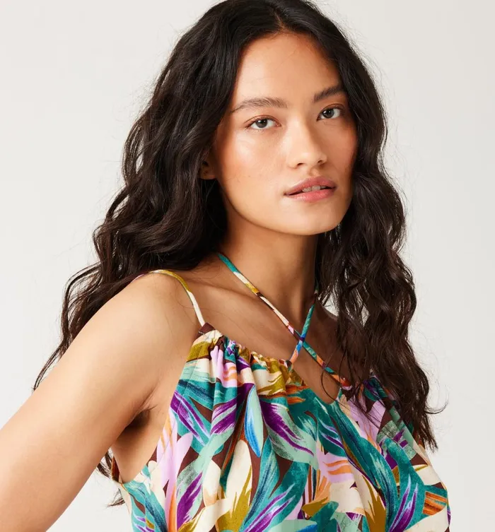 Women Dainty Strap Top 8211 Green Print Promod Tops Women Dainty Strap Top 8211 Green Print Promod Tops