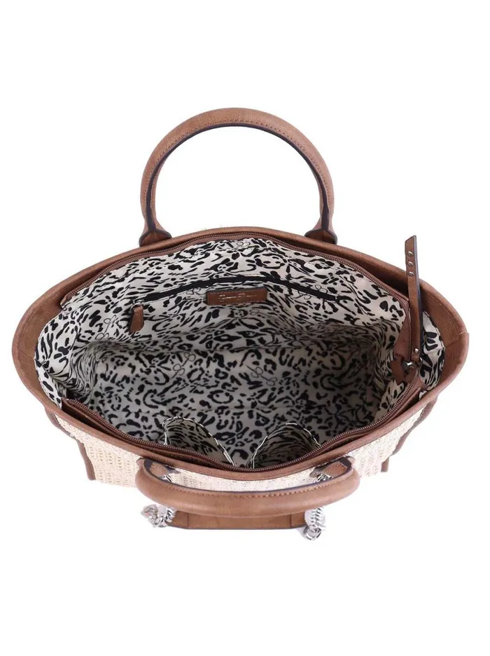 Women Dani Tote In Almond Brown Glitter Jessica Simpson Crossbody