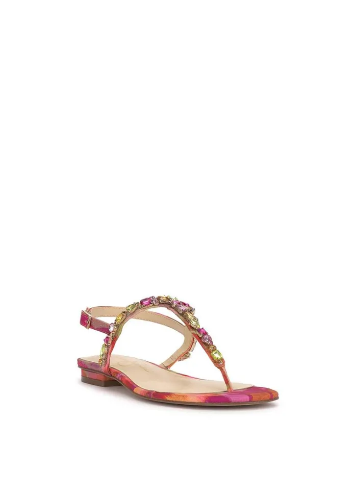 Women Dehna Embellished Sandal In Red Combo Jessica Simpson Flats