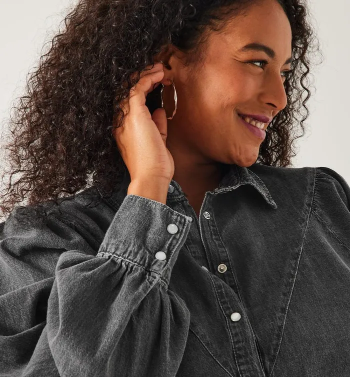 Women Denim Shirt 8211 Grey Denim Promod Shirts And Tunics Women Denim Shirt 8211 Grey Denim Promod Shirts And Tunics