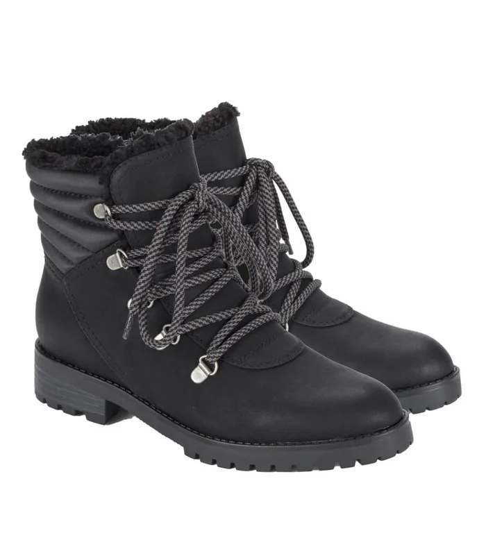 Women Dennison Lace Up Boot Black Baretraps Booties