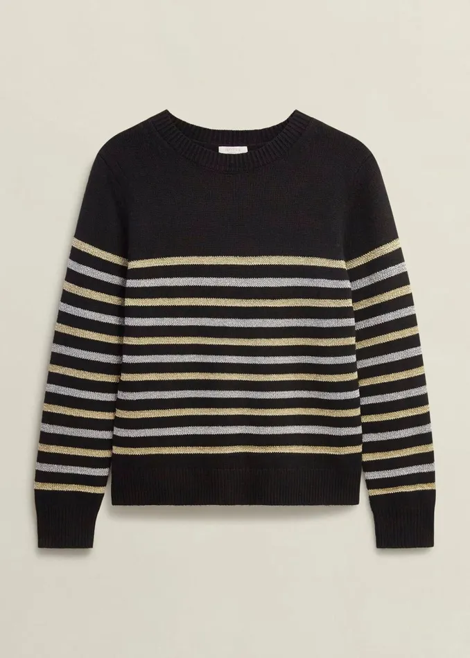 Women Destiny Sparkle Stripe Jumper Black Multi Hobbs Jumpers and Cardigans
