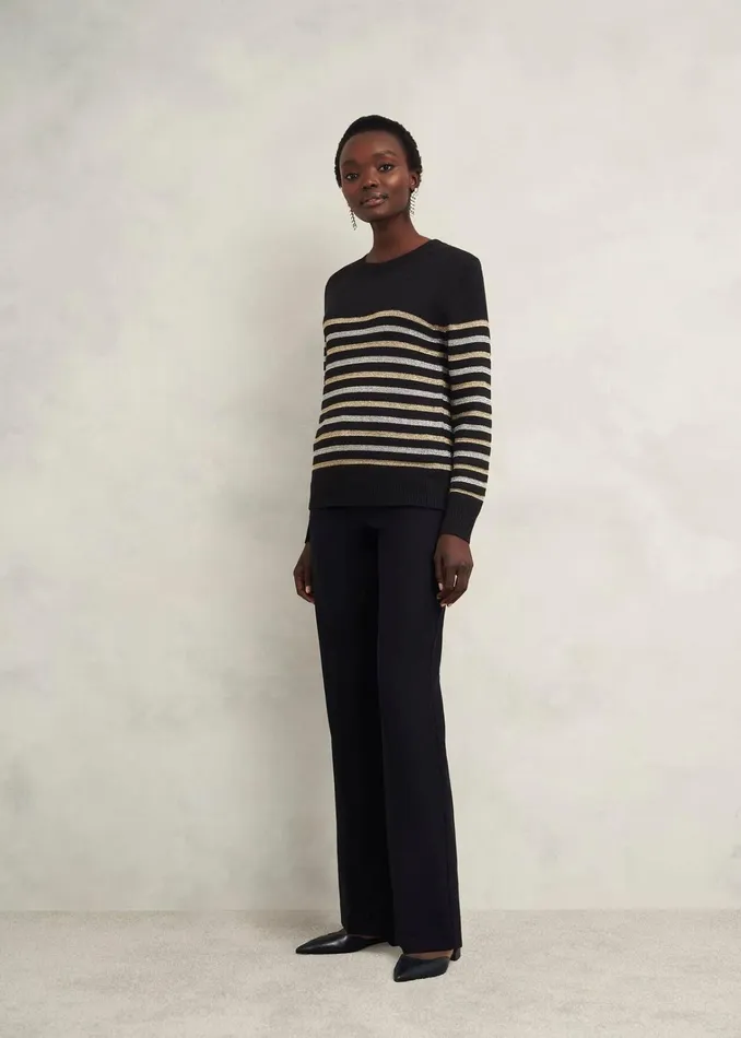 Women Destiny Sparkle Stripe Jumper Black Multi Hobbs Jumpers and Cardigans