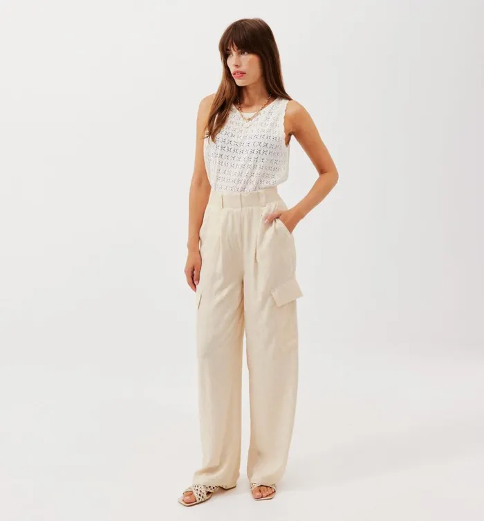 Women Drapy Cargo Trousers 8211 Beige Promod Trousers Women Drapy Cargo Trousers 8211 Beige Promod Trousers