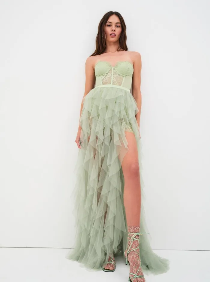 Women Dresses For Love and Lemons Bustier Gown Green