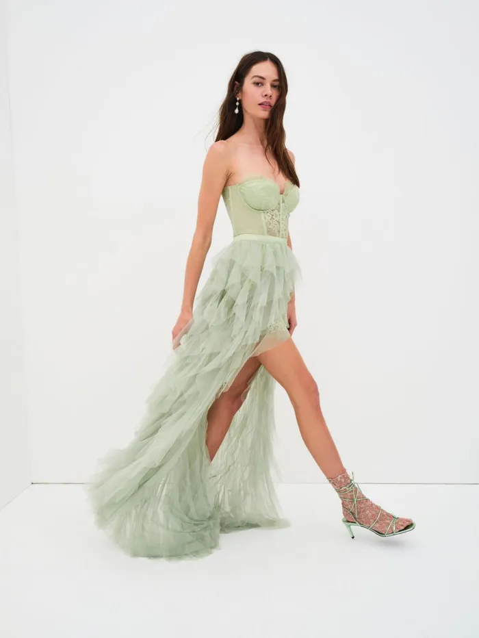 Women Dresses For Love and Lemons Bustier Gown Green Women Dresses For Love and Lemons Bustier Gown Green
