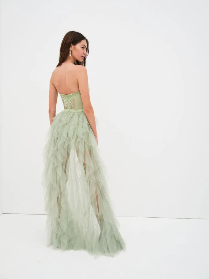 Women Dresses For Love and Lemons Bustier Gown Green Women Dresses For Love and Lemons Bustier Gown Green