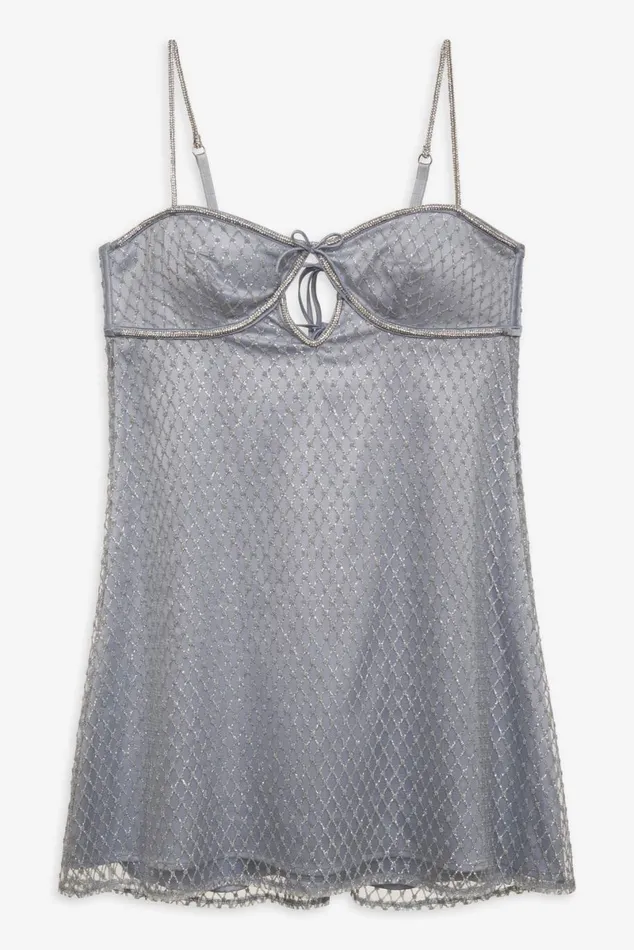 Women Dresses For Love and Lemons Glitter Slip Dress Silver Women Dresses For Love and Lemons Glitter Slip Dress Silver