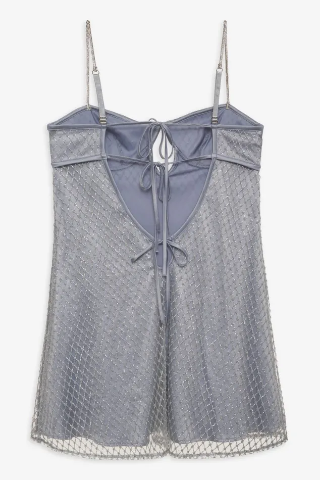 Women Dresses For Love and Lemons Glitter Slip Dress Silver Women Dresses For Love and Lemons Glitter Slip Dress Silver