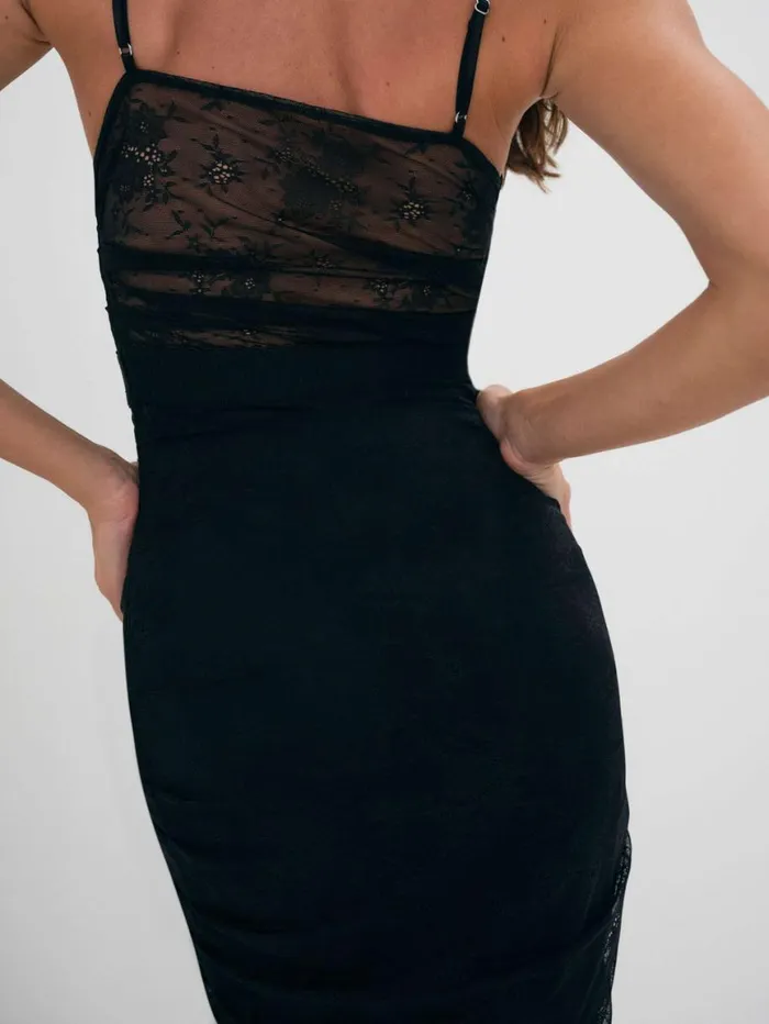Women Dresses For Love and Lemons Poison Ruched Dress Black Women Dresses For Love and Lemons Poison Ruched Dress Black