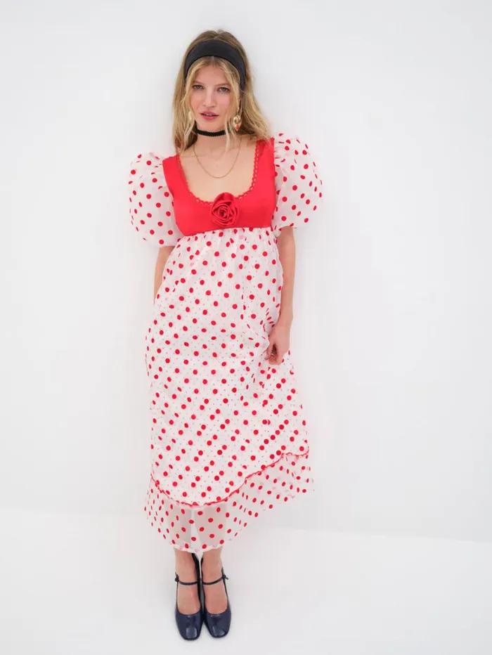 Women Dresses For Love and Lemons Rhoda Midi Dress Red