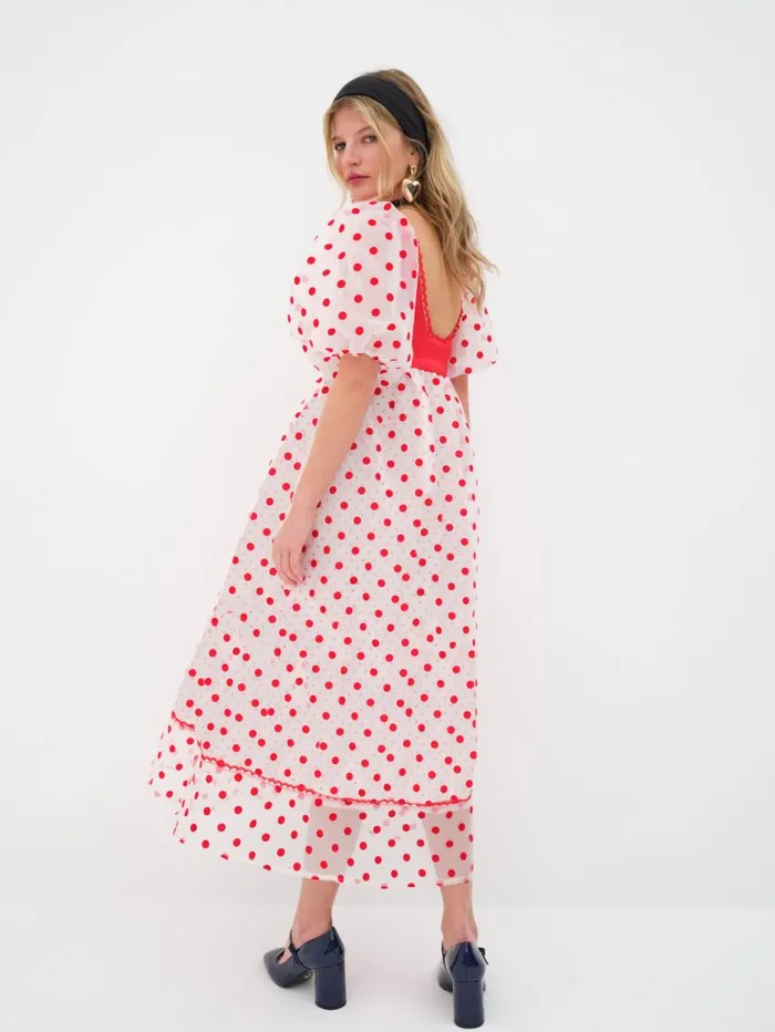 Women Dresses For Love and Lemons Rhoda Midi Dress Red