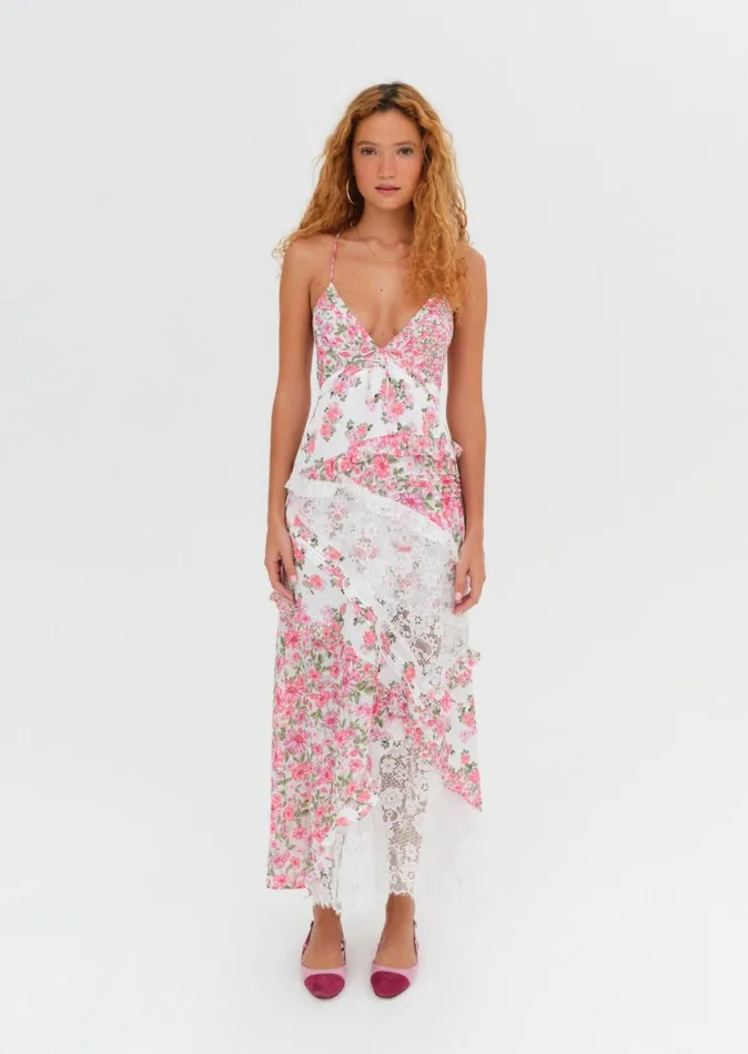 Women Dresses For Love and Lemons Rosalyn Maxi Dress Pink