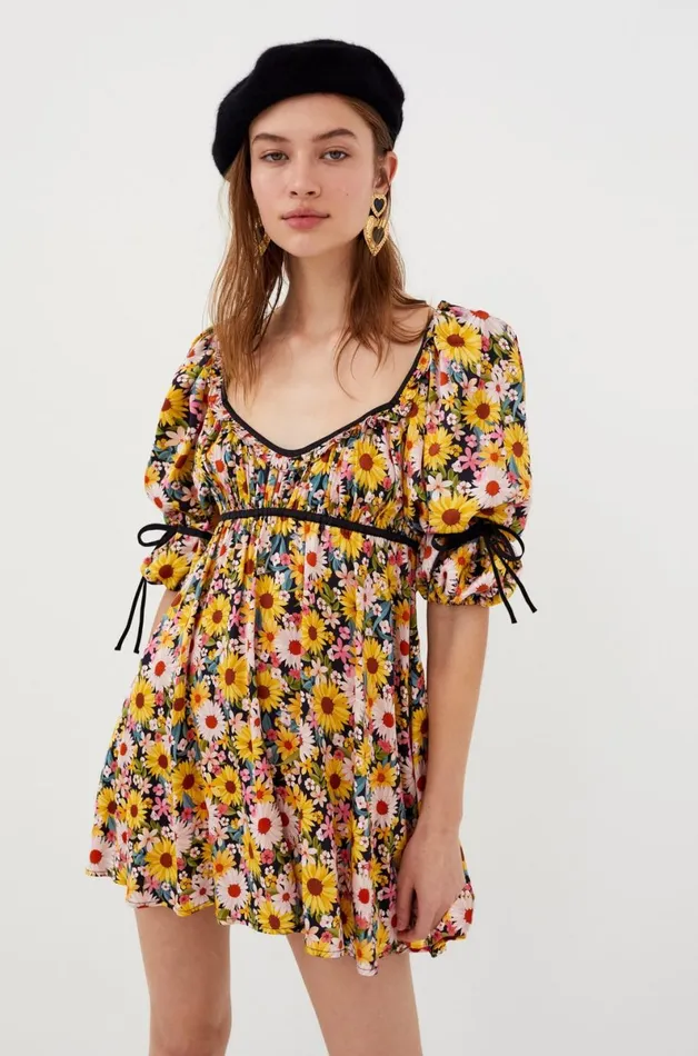 Women Dresses For Love and Lemons Sylvia Mini Dress Yellow